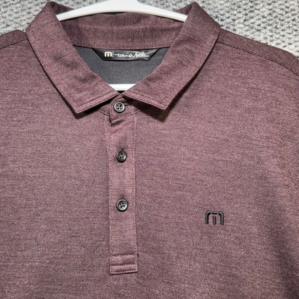 TravisMathew Mens XL Heather Anaheim Ducks Logo Short Sleeve Golf Polo